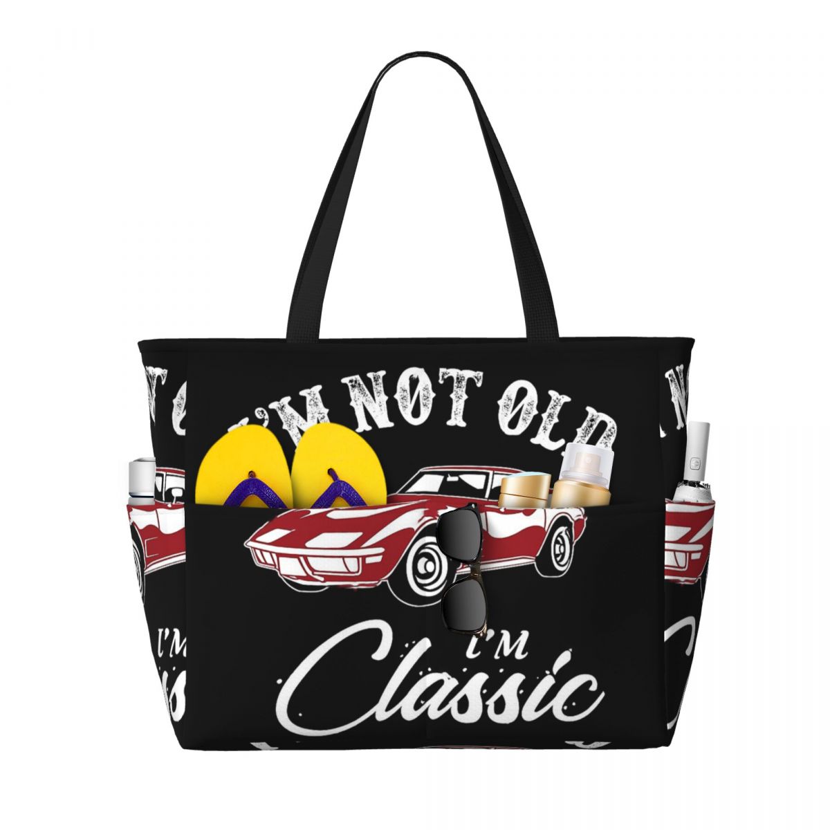Yoga Fitness Tote - Clássico corvette carro praia sacola esporte