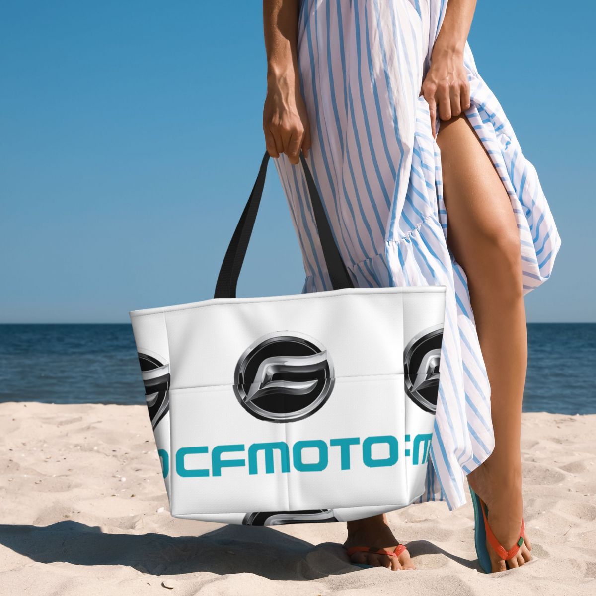 Bolsa tote de praia com logoti - Yoga Fitness Tote avaliação e preço
