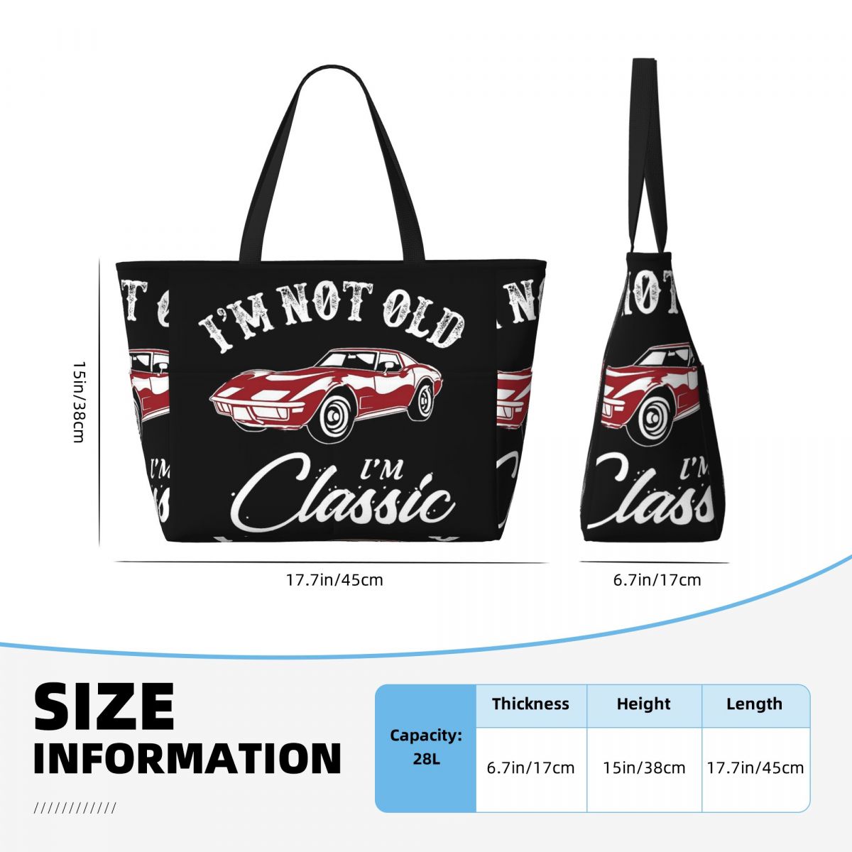 Clássico corvette carro praia  - Yoga Fitness Tote avaliação e preço